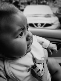 Close-up portrait of cute baby girl