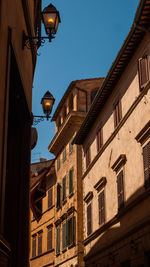 Low angle view of building against clear sky