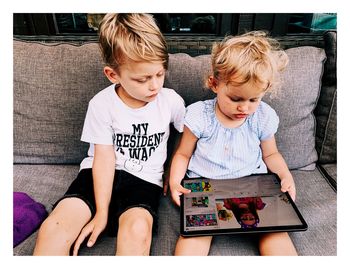 Friends sitting outdoors