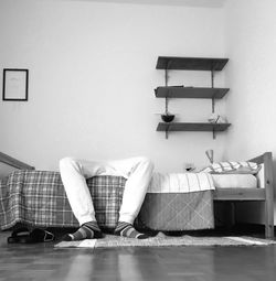 Chairs on floor against wall at home