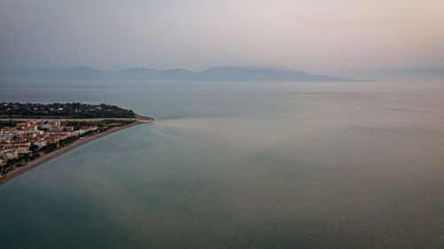 High angle view of sea against sky