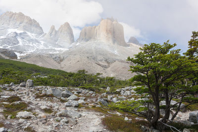 Scenic view of mountains against sky