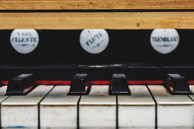 Close-up of piano