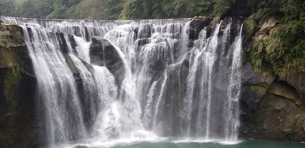 Scenic view of waterfall