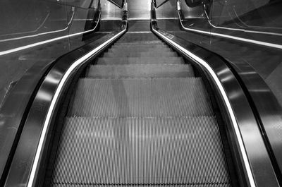 High angle view of escalator