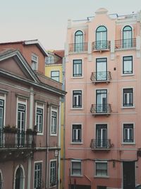 Low angle view of residential building against sky