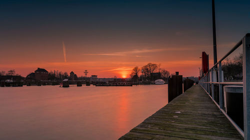 Built structure at sunset