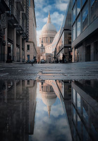 Low angle with reflected architecture
