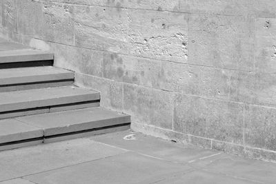 High angle view of empty staircase against building