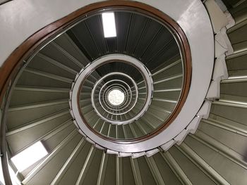 Low angle view of spiral stairs