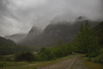 Scenic view of mountains against sky