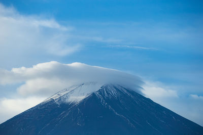 Scenic view of snowcapped mountain against sky