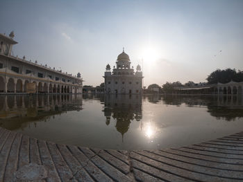 Reflection of building in lake