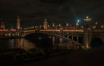 Night view of the alexander iii bridge, paris