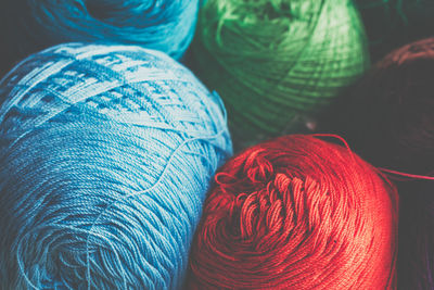 Close-up of multi colored string balls