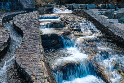 Scenic view of waterfall