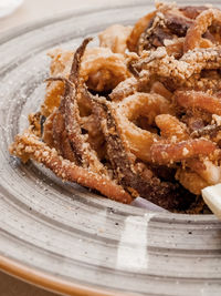 A close-up of fritto misto seasfood