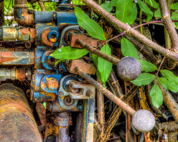 Close-up of rusty water pipe