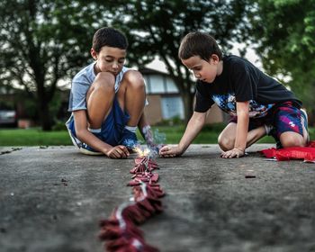 Full length of children playing