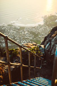 Scenic view of sea seen through rocks