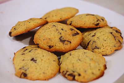 Close-up of cookies in plate