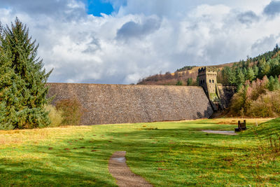 View of fort against cloudy sky