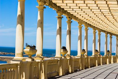 View of colonnade on beach