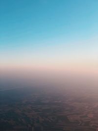 High angle view of landscape against clear sky