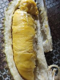 High angle view of bread in plate