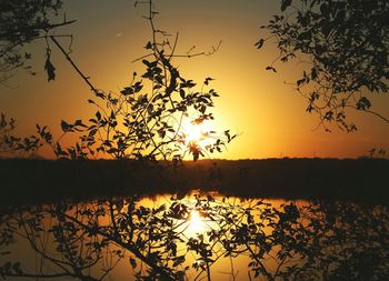 Sunset over lake