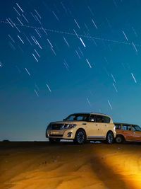 View of car on road at night