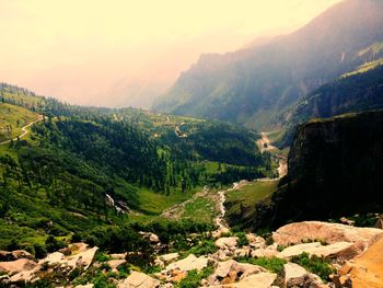 Scenic view of mountains against sky