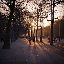 People walking on road