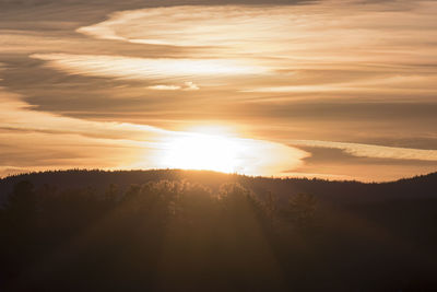 Scenic view of silhouette landscape against sky during sunset