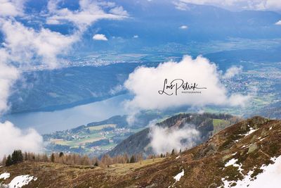 Aerial view of mountains against sky