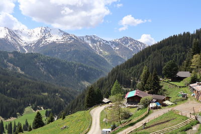 Scenic view of mountains against sky