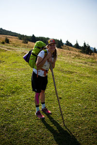 Full length of woman on grass