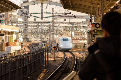 View of train at railroad station