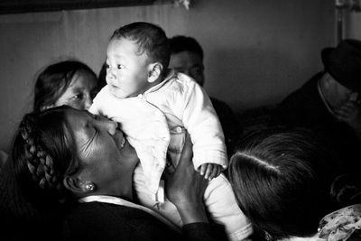 Portrait of mother and son