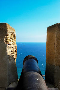 Scenic view of sea against blue sky
