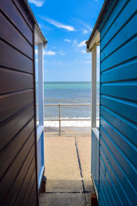 Scenic view of sea against blue sky