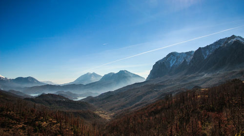 Scenic view of mountains against sky