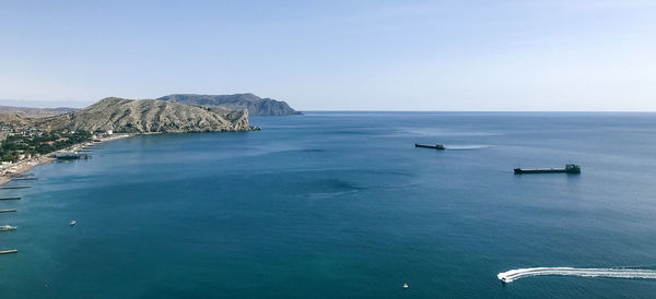 Panorama the bay of sudak city, crimea