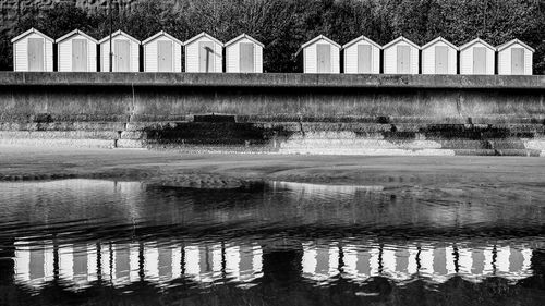 Reflection of building on river