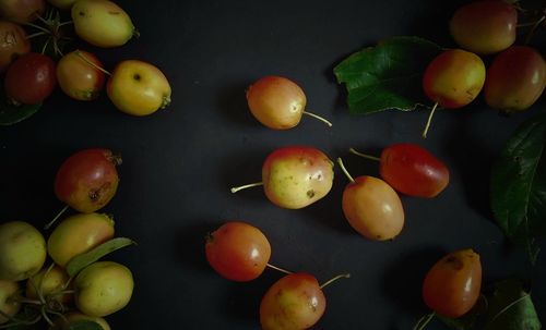 High angle view of apples