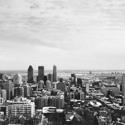 High angle view of cityscape against sky