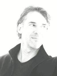Portrait of man against white background