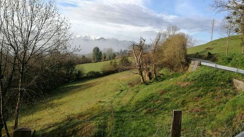 Scenic view of land against sky