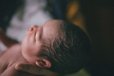 Close-up of man sleeping