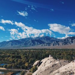 Scenic view of mountains against sky